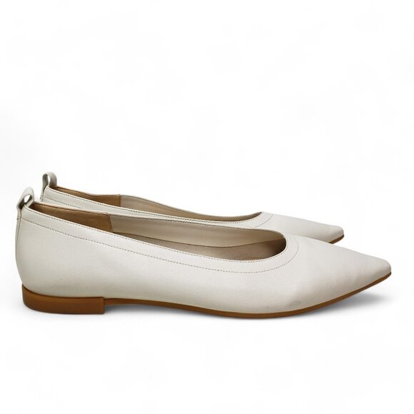 Everlane Day Glove Pointed Toe Flats Women's Antique White Leather Slip On 5.5 - Picture 6 of 8